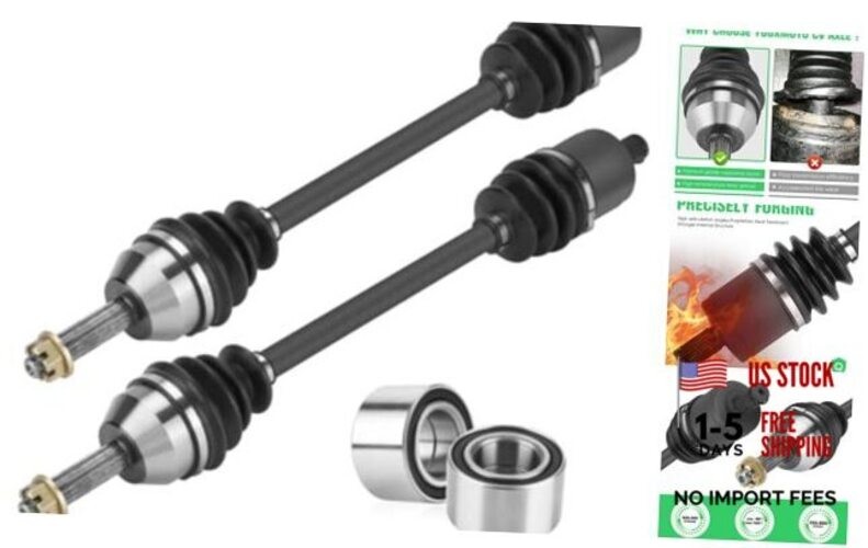 Front Left/Right CV Axle & Wheel Bearing Kit Fit for 2*Front Axles+bearings