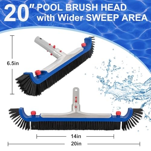 Deluxe Swimming Pool Cleaning Kit Including 20 » Pool Brush Head & Heavy Duty