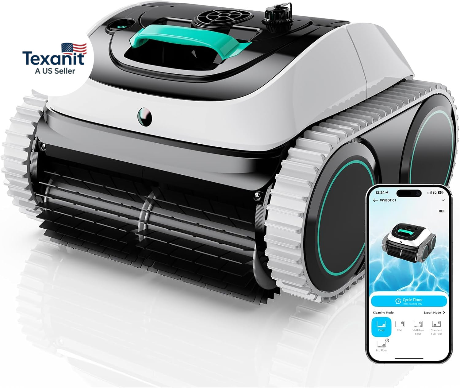(2026 Upgrade) C1 Pool Robot Vacuum for Inground Pools, 4-In-1 Cordless Robotic