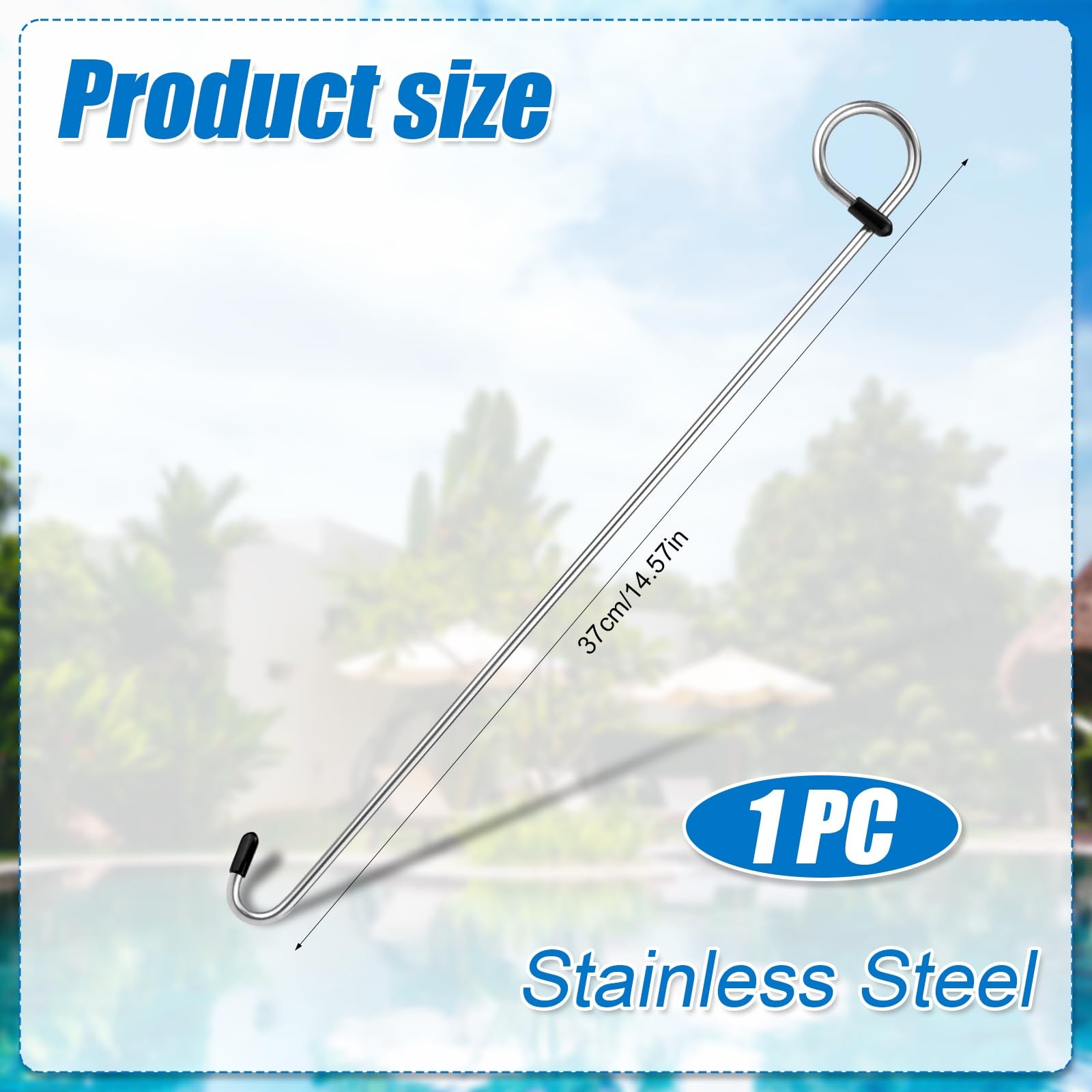 Swimming Pool Skimmer Basket Hook, 14.57in Long Skimmer Basket Extension Hand…