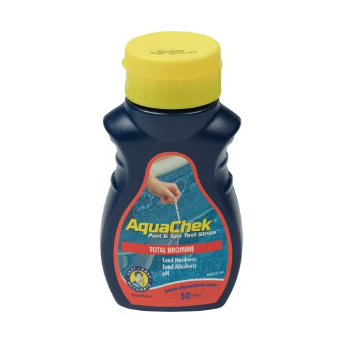 AquaChek 521252A 4-in-1 Total Bromine Red Test Strips – 50 Count