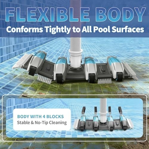 17.5&Prime; Pool Vacuum Head – Hydrodynamic Design, Flexible & Weighted for All Surfac