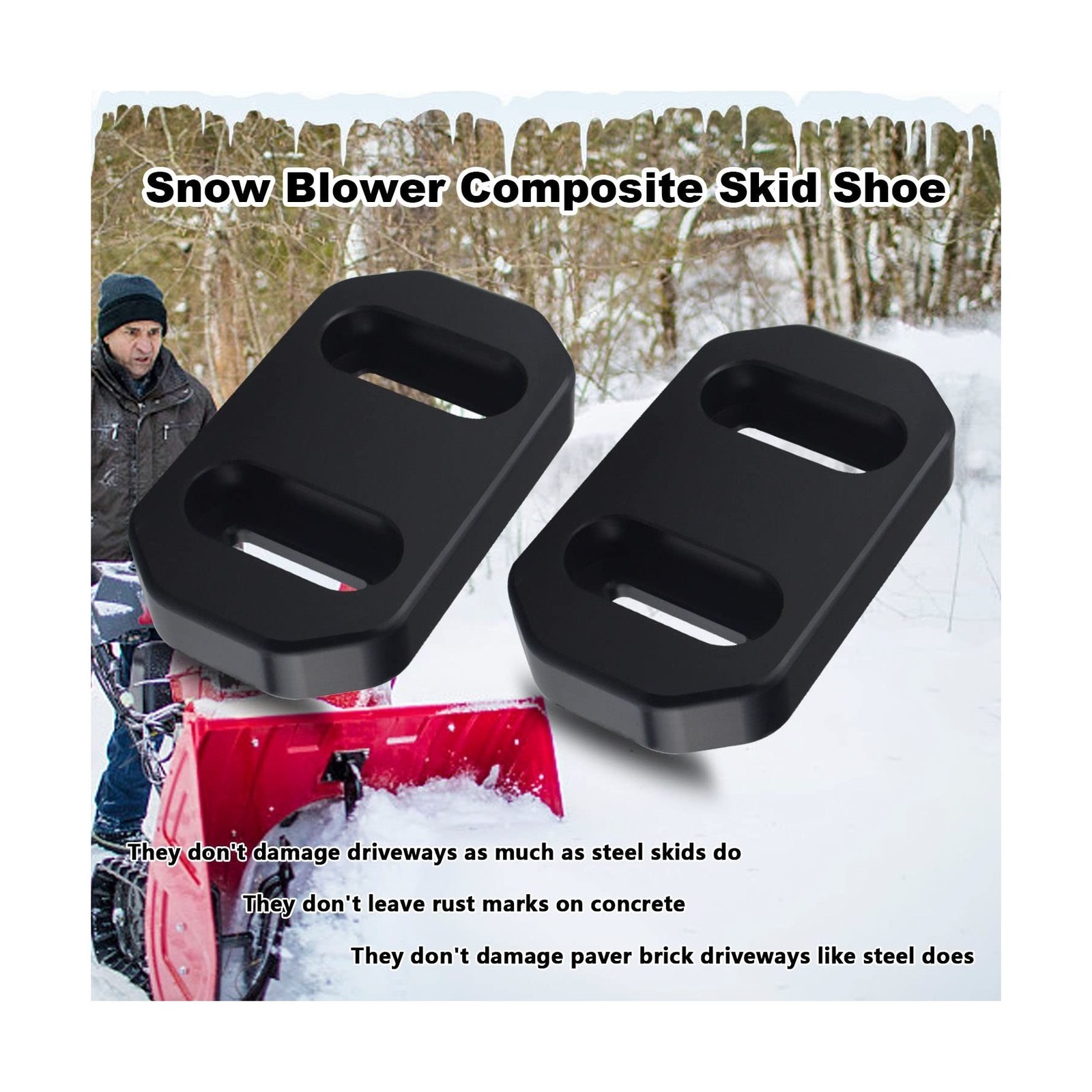 2 Pack 106-4588-01 Snowblower Composite Skid Shoe – Compatible with Toro 106-…
