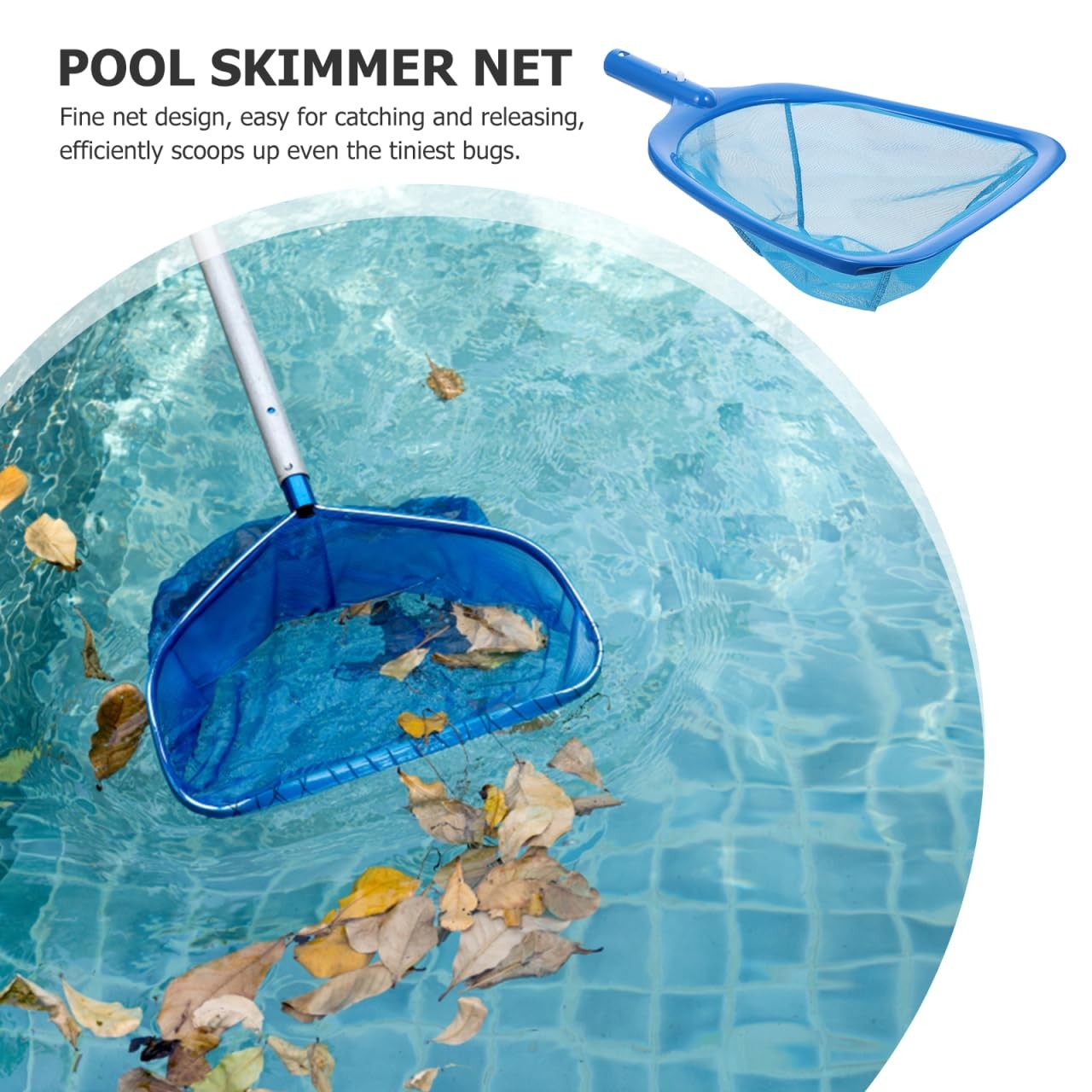 Pool Skimmer Net – Heavy Duty Deep Bag Leaf Rake with Fine Mesh, Professional…