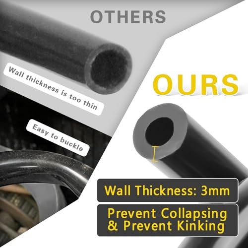 10FT Automotive Vacuum Hose 5PCS – 1/8&Prime; 5/32&Prime; 1/4&Prime; 5/16&Prime; 3/8&Prime; ID High