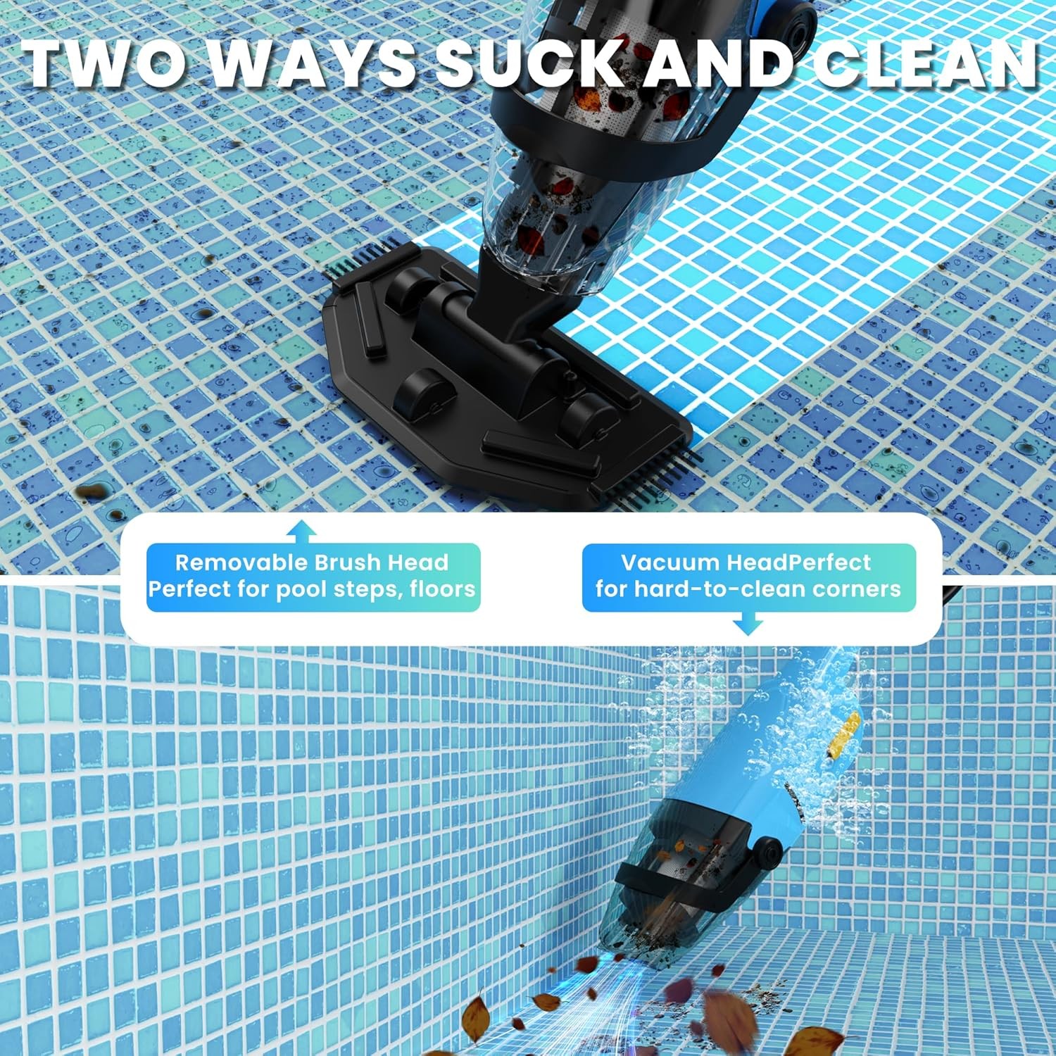 Efurden Handheld Pool Vacuum Cordless Pool and Spa Vacuum Rechargeable Vacuum