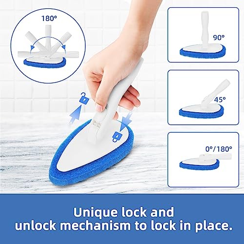 Shower Bathtub Tub Tile Scrubber Cleaning Brush with 51 » Handle, 5 Non