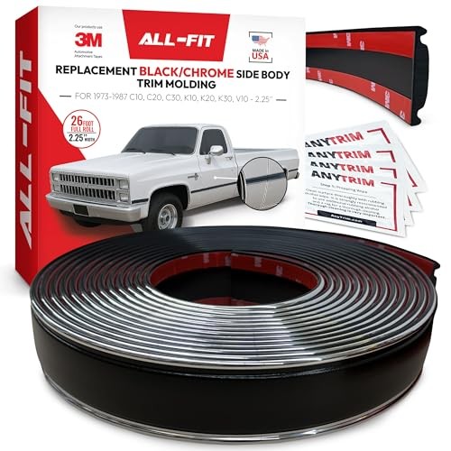 Replacement SB – Square Body Side Molding Trim – Black (73-87)