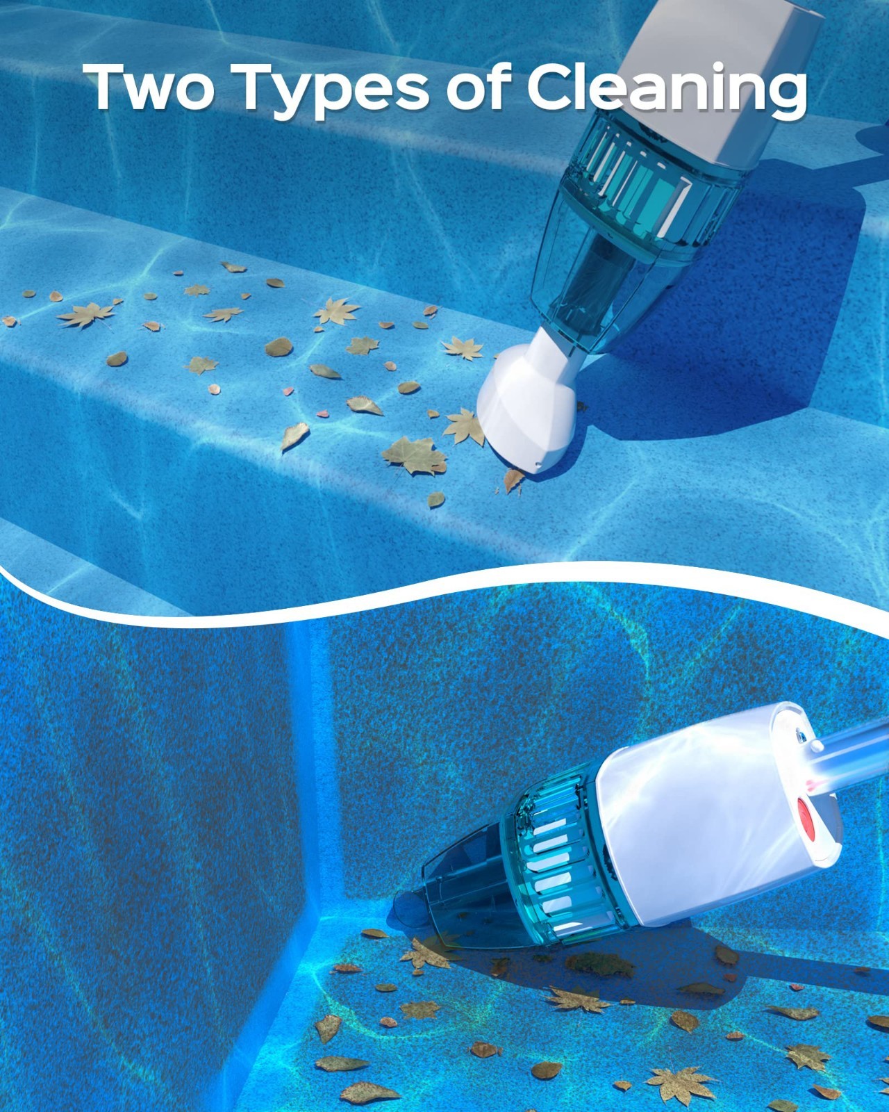 WYBOT Hyson 100 Handheld Pool Vacuum & Two Brush Heads For Small Pools & Hot Tub