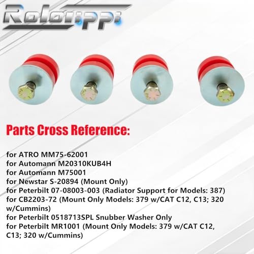 4 Pack Motor Mount Poly Bushing Replacement Kit for Peterbilt 379 1987-2007,