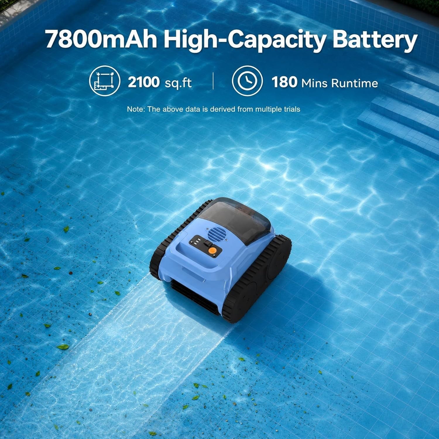 Cordless Robotic Pool Cleaner for Inground Pools 180Min Runtime Wall Climbing