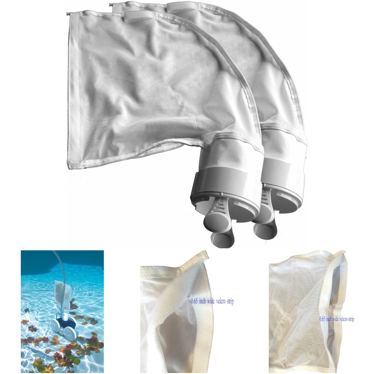 Pool Cleaner All Purpose Bag Hook Loop Fastener 2 Pack Polaris 280 480