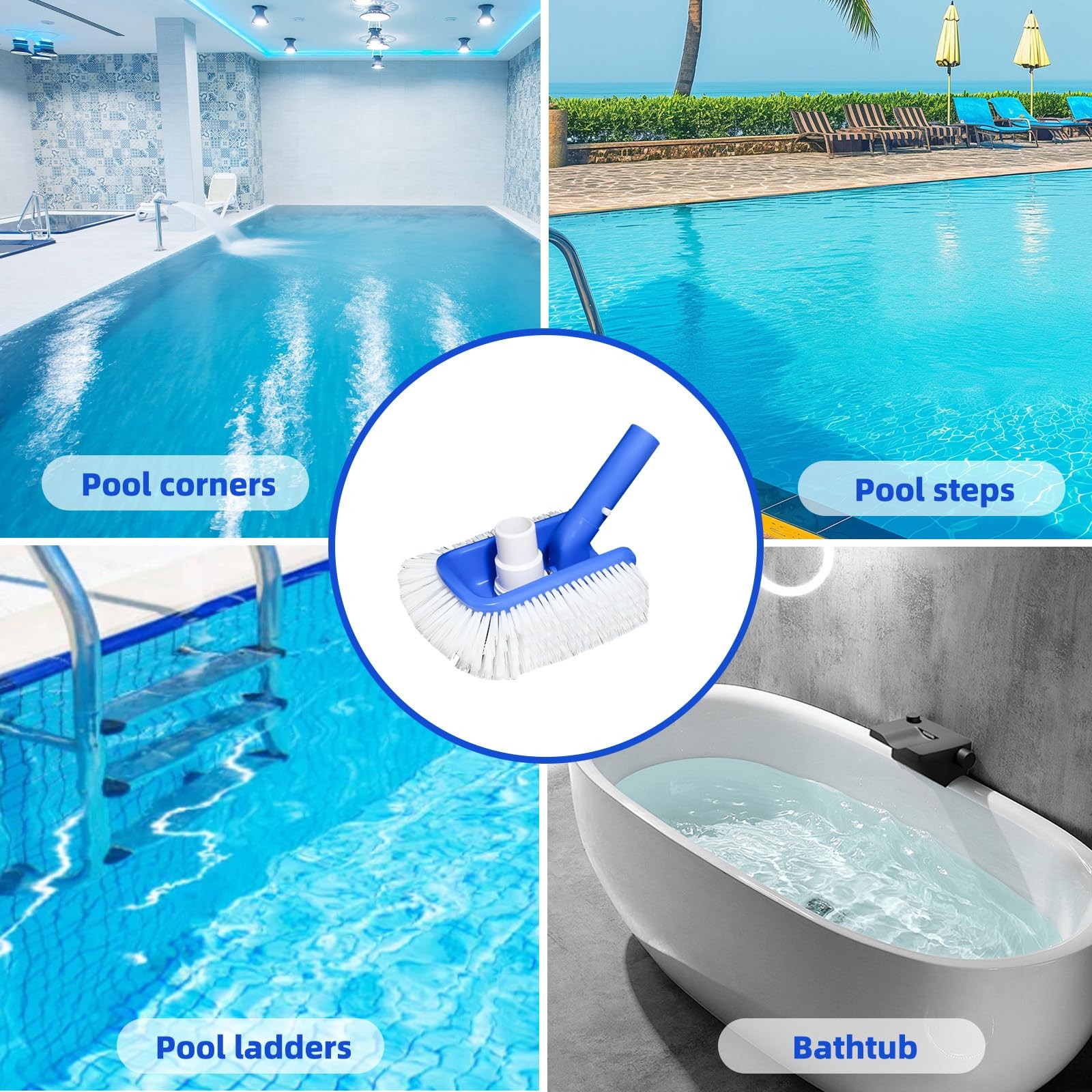 HeavyDuty Pool Brush & Vacuum Head for Inground/Above Ground Pools