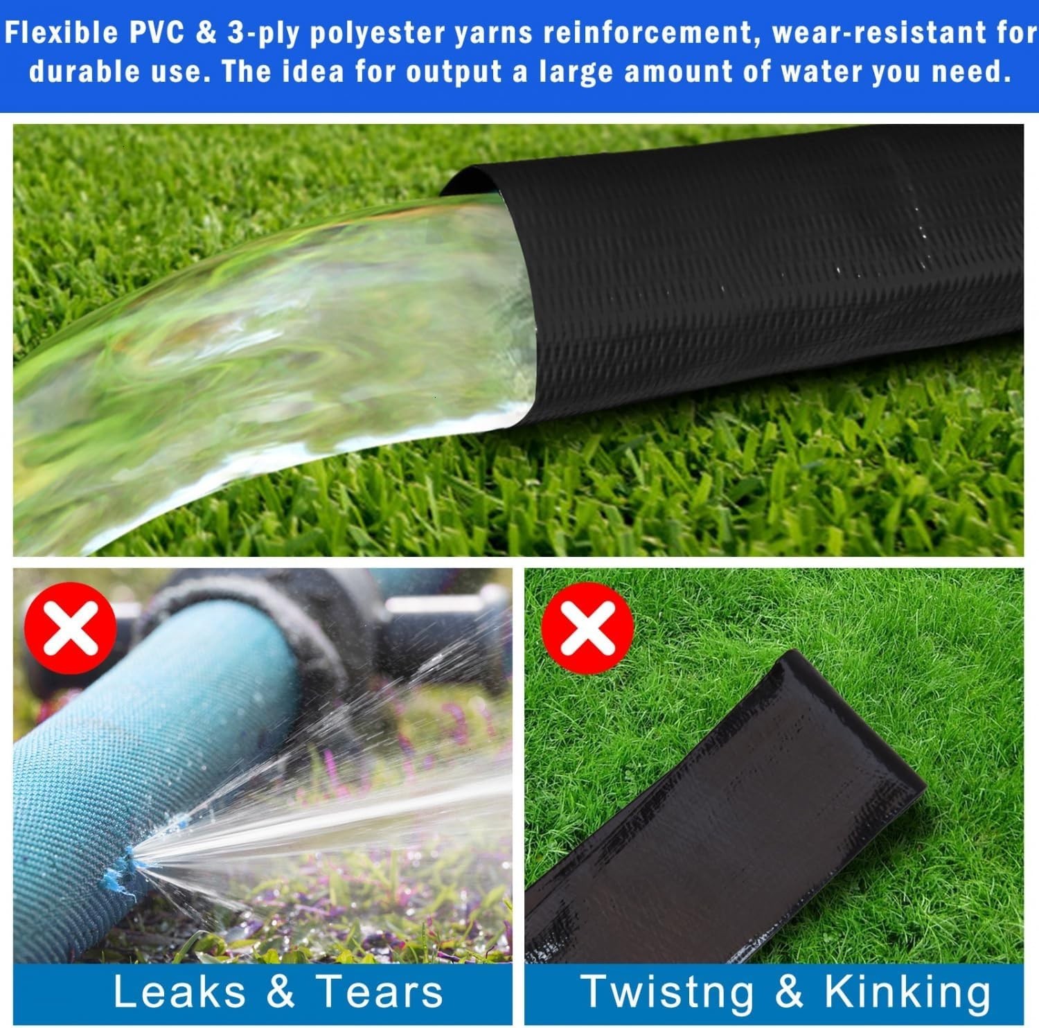 Versatile 50FT PVC Swimming Pool Backwash Hose – Effortless Drainage Setup