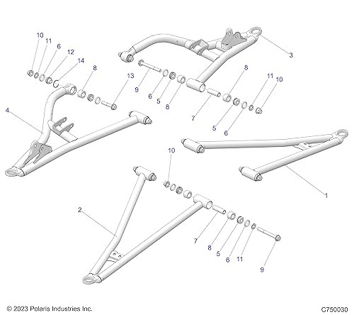 RZR Front Right, Lower Control Arm. 60 in., Matte Black, Genuine OEM Part