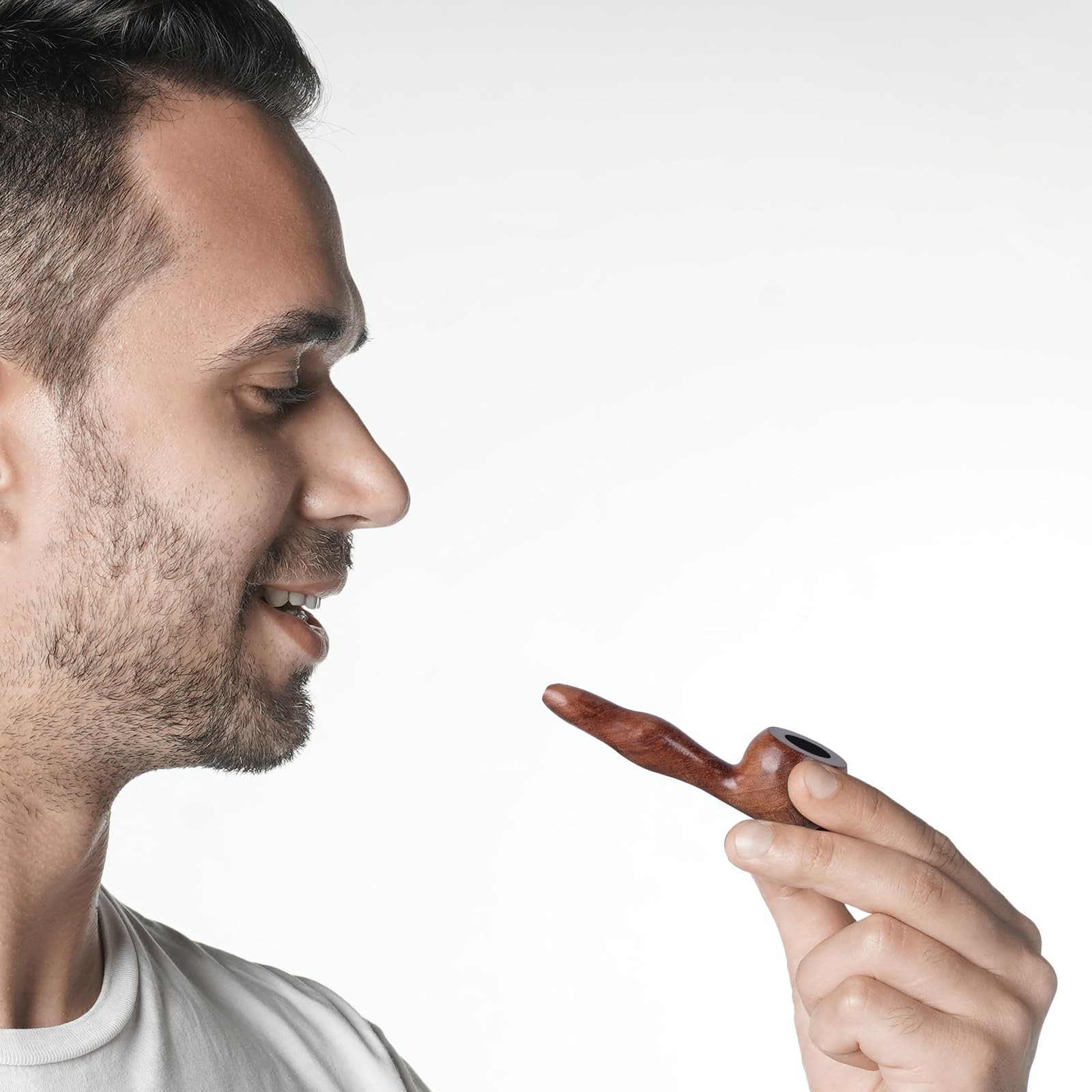 Joyoldelf Mini Tobacco Pipe Set – Rosewood Smoking with Metal brown