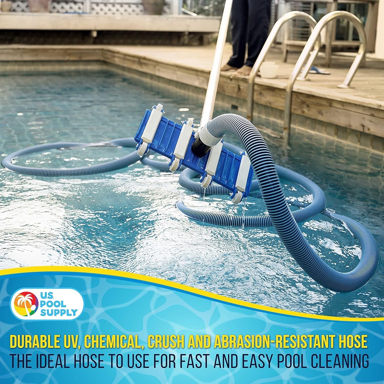 Effortless 50 Foot Pool Vacuum Hose – Heavy Duty with Kink-Free Functionality