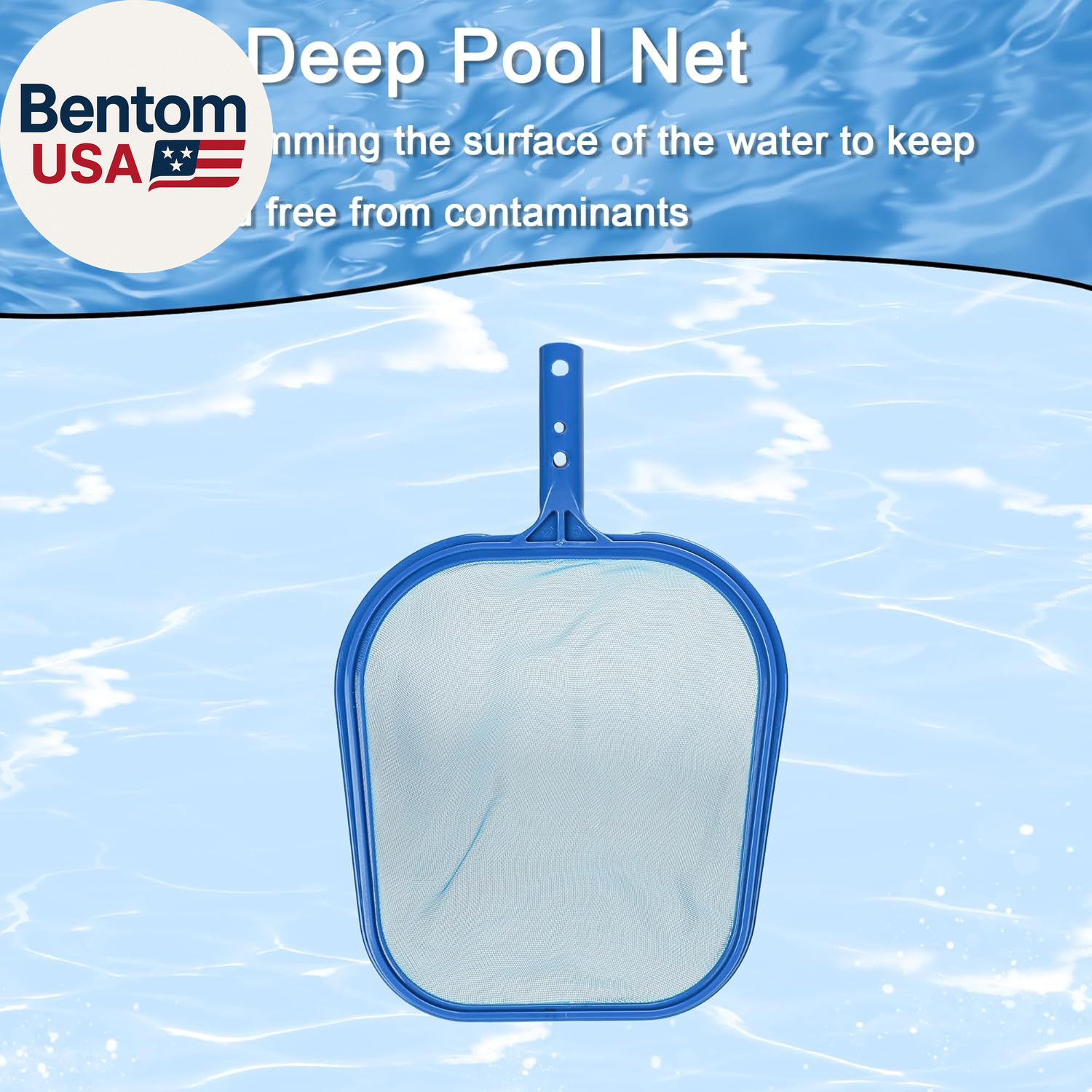 Pool Cleaning Kit Professional Heavy Duty Leaf Skimmer Net, Deep Bag Rake & Wall