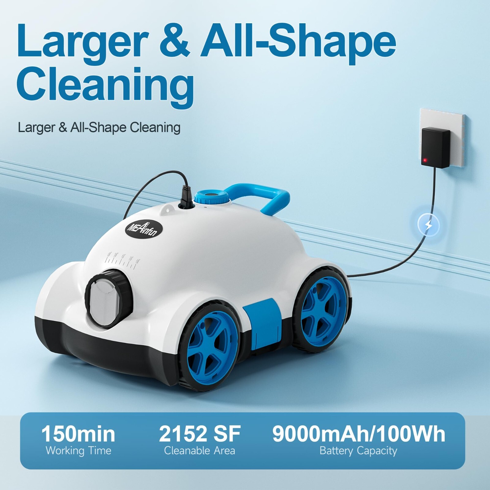 Hinice MF-PC02 Cordless Robotic Pool Cleaner 9000 mAh WHITE