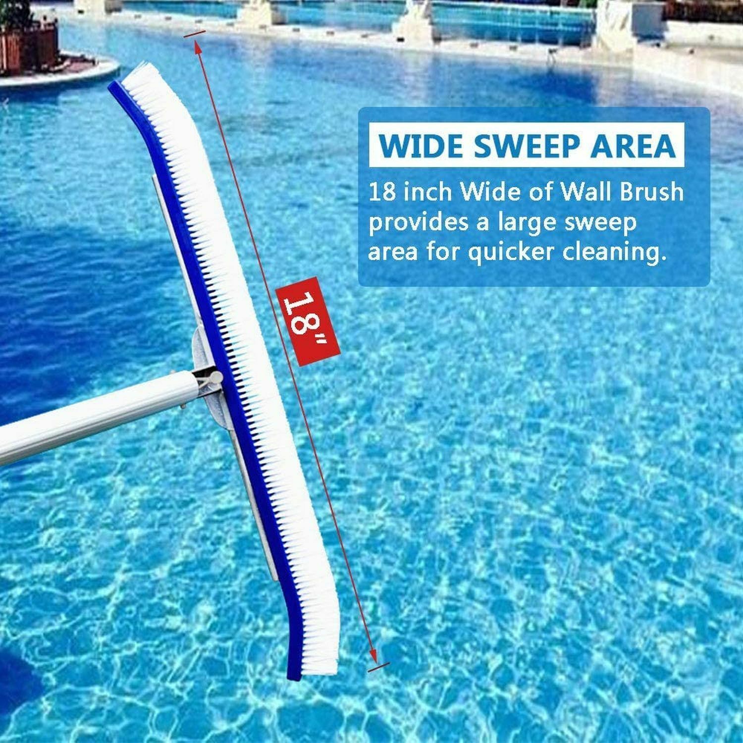 US (3 Styles) Aluminium Swimming Pool Cleaning Brush Head Heavy Duty Wall Floor