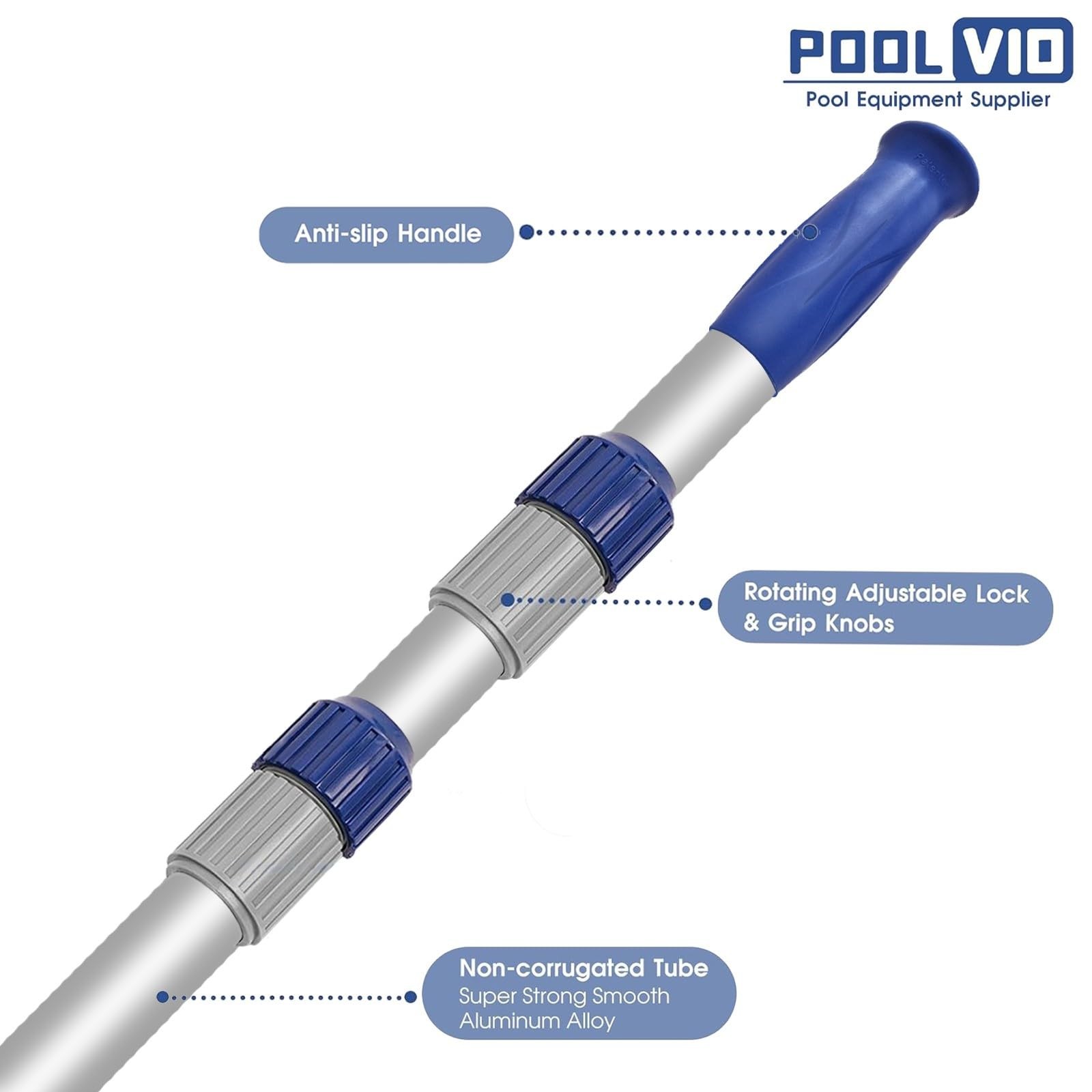 15FT Adjustable Telescopic Pool Pole – Aluminum Skimmer for Cleaning Nets & Brus