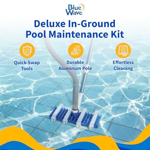 Deluxe Pool Maintenance Kit for In Ground Pool – Includes 15-ft Telepole, 40