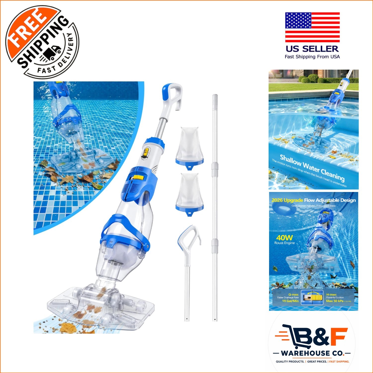 Next-Gen Cordless Pool Vacuum – High Suction & Quick Charge Technology
