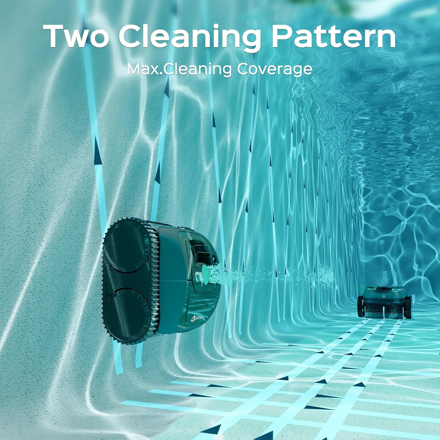 Track drive Floor & Wall Pool Vacuum Inground Cordless Robotic Cleaner Waterline