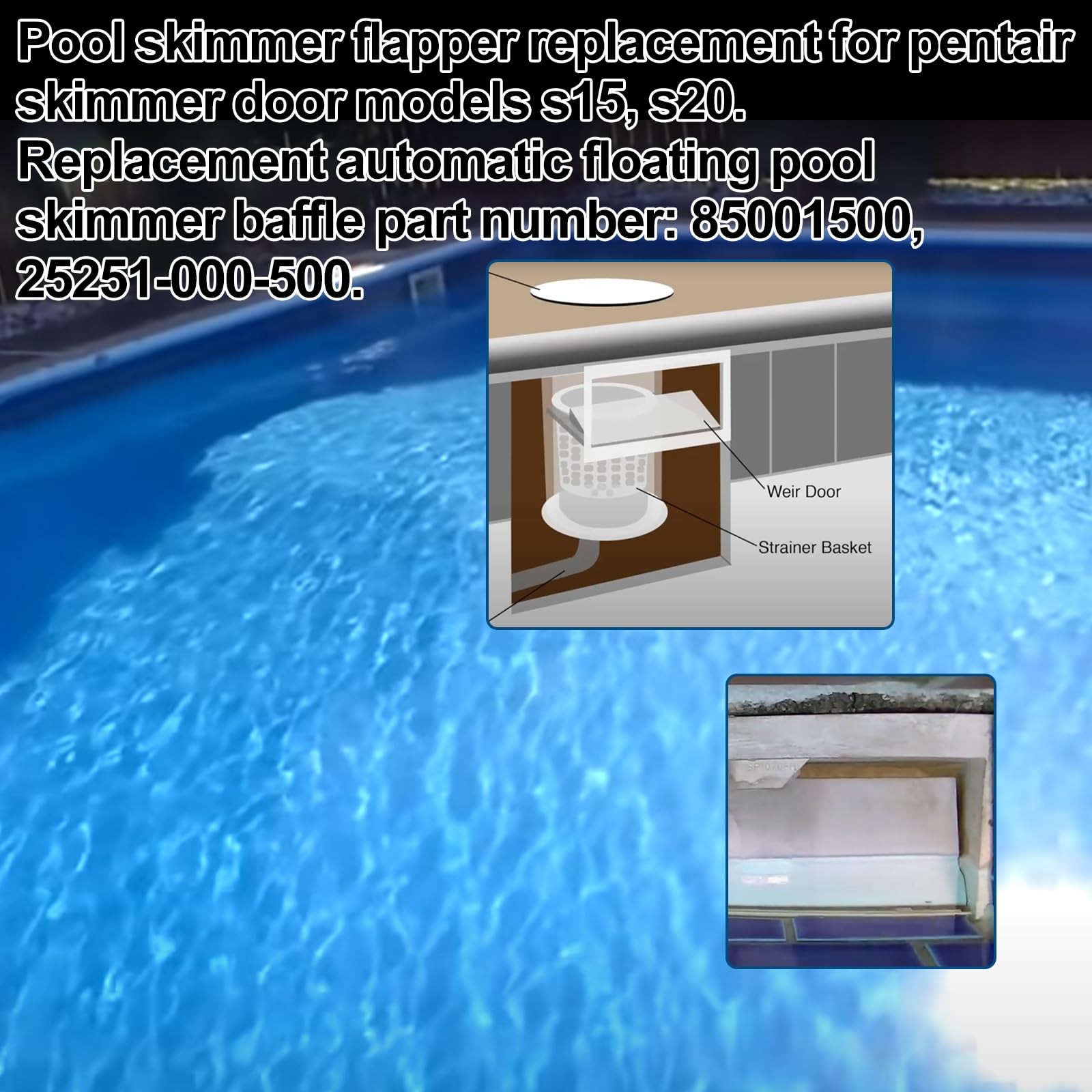 Pool Skimmer Flapper Door 85001500 Skimmer Door Weir Plate Swimming Pool Skim…