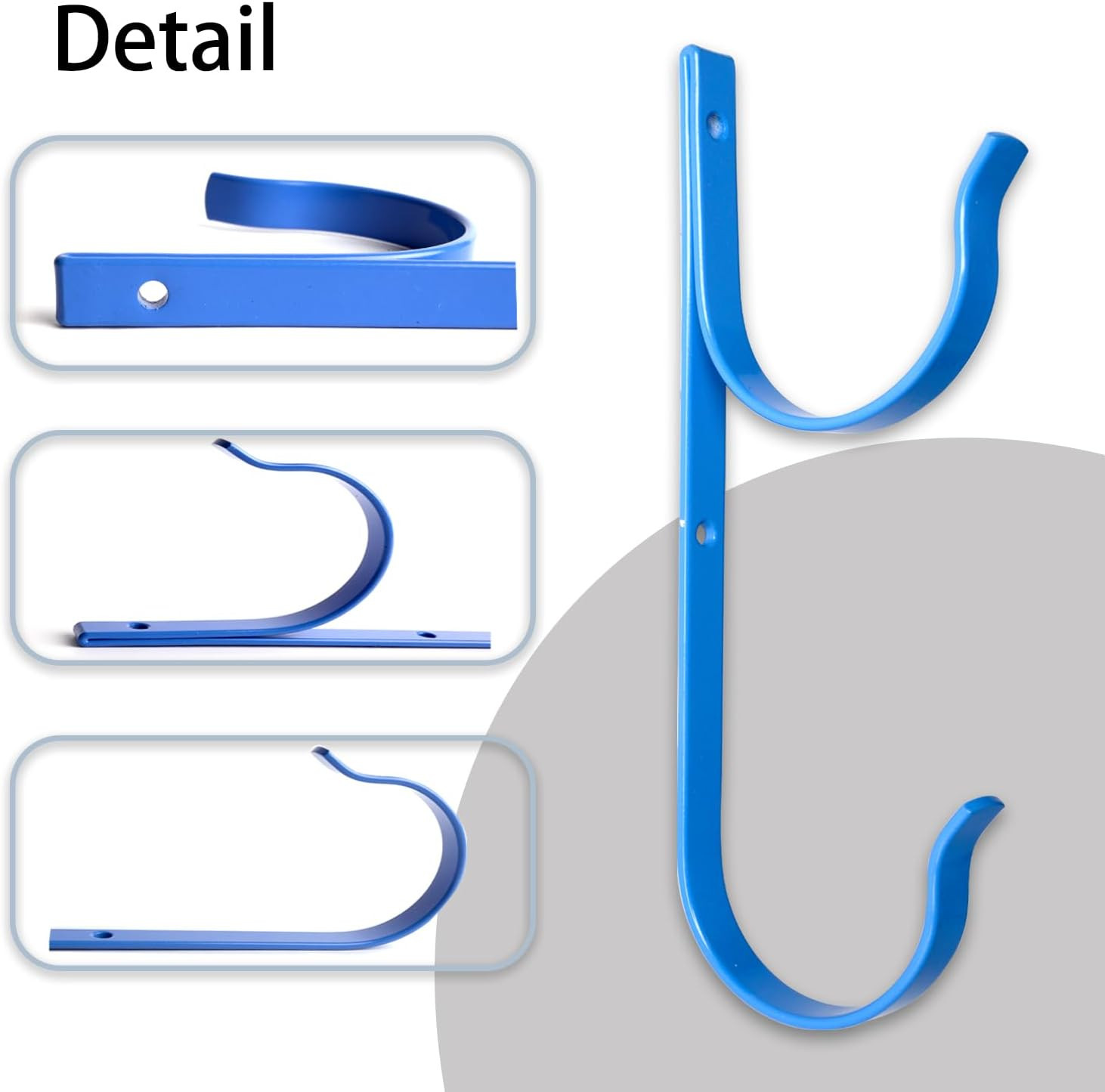 4 PCS Set Pool Pole Hangers Heavy Duty Blue Aluminium Holder Hooks with Screws P