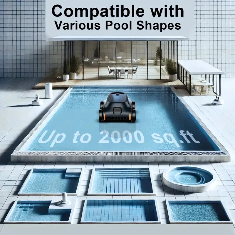 Seauto SAT10 Cordless Pool Vacuum for Inground Pools Floor Only Cleaning Black