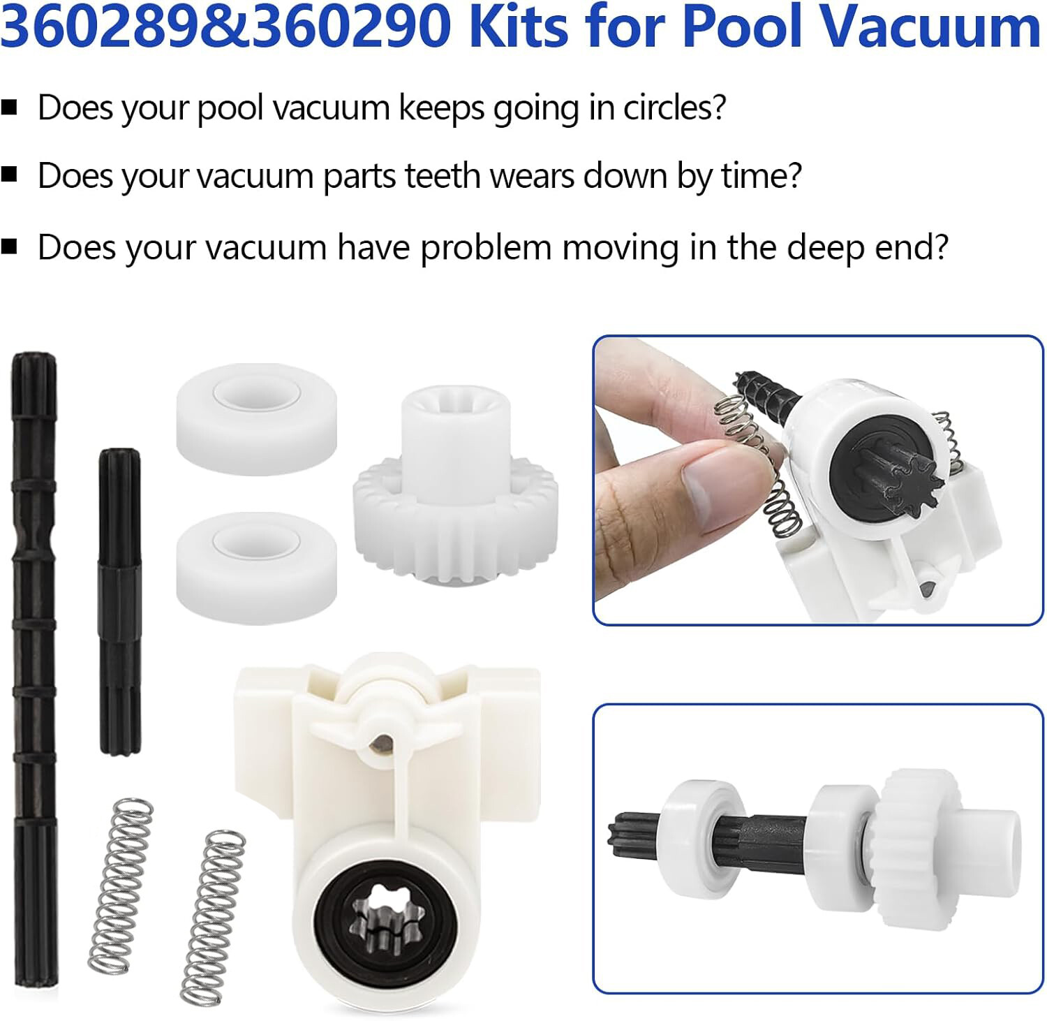 360289 360290 Right &Left Drive Axle Kit for Pentair Rebel Kreepy Krauly Warrior