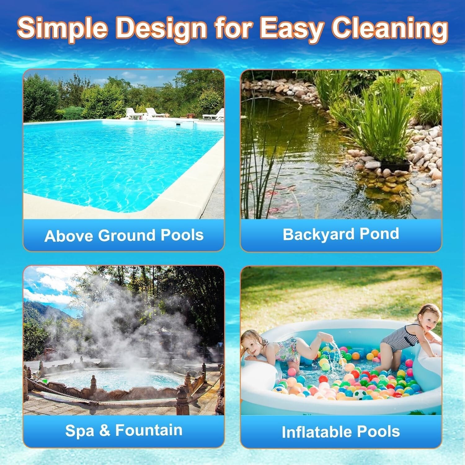 Upgraded Handheld Pool Vacuum for above Ground Pool – Swimming Pool Jet Cleaner