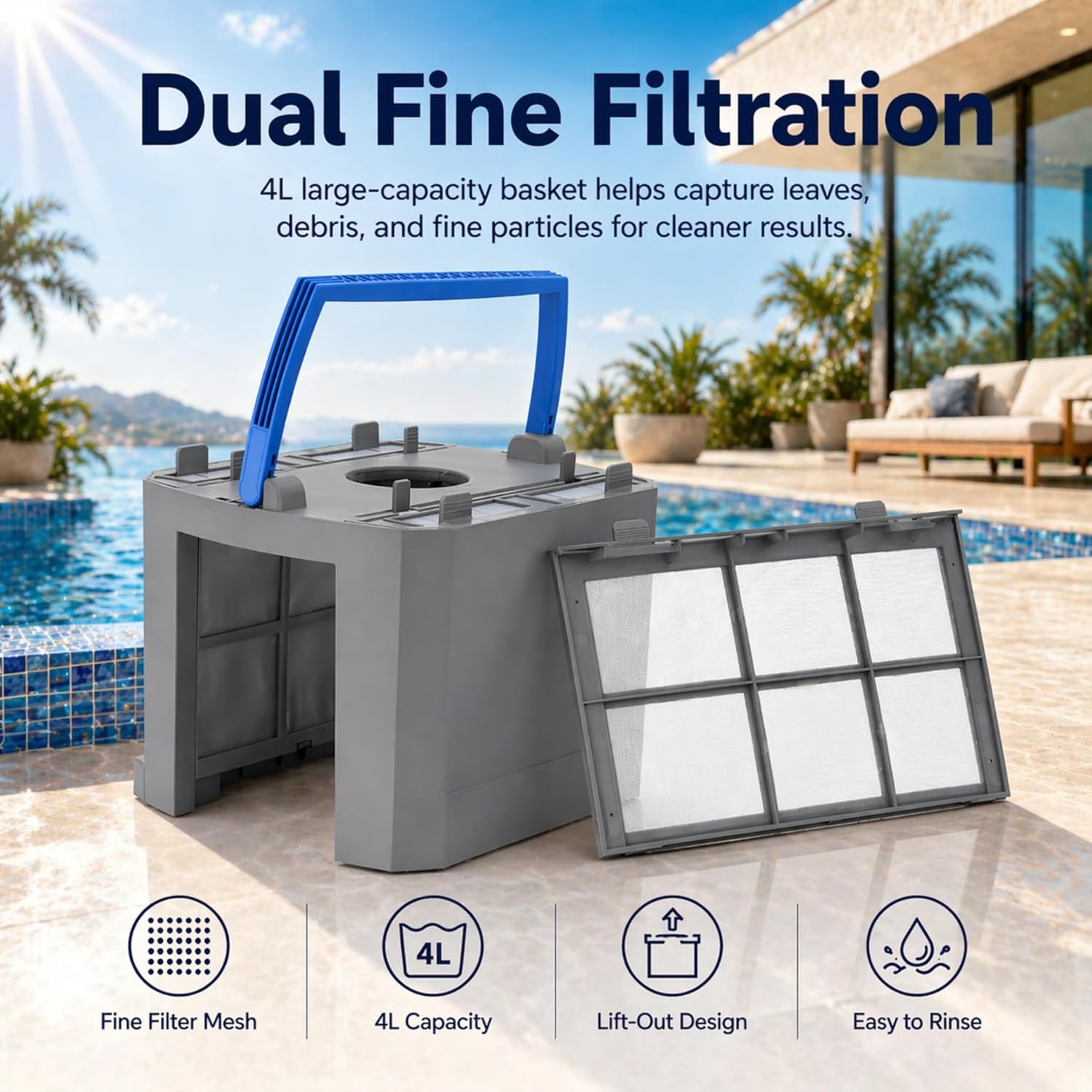 5460GPH Robotic Pool Cleaner with Signal Buoy, App&Remote, Smart Navigation, New