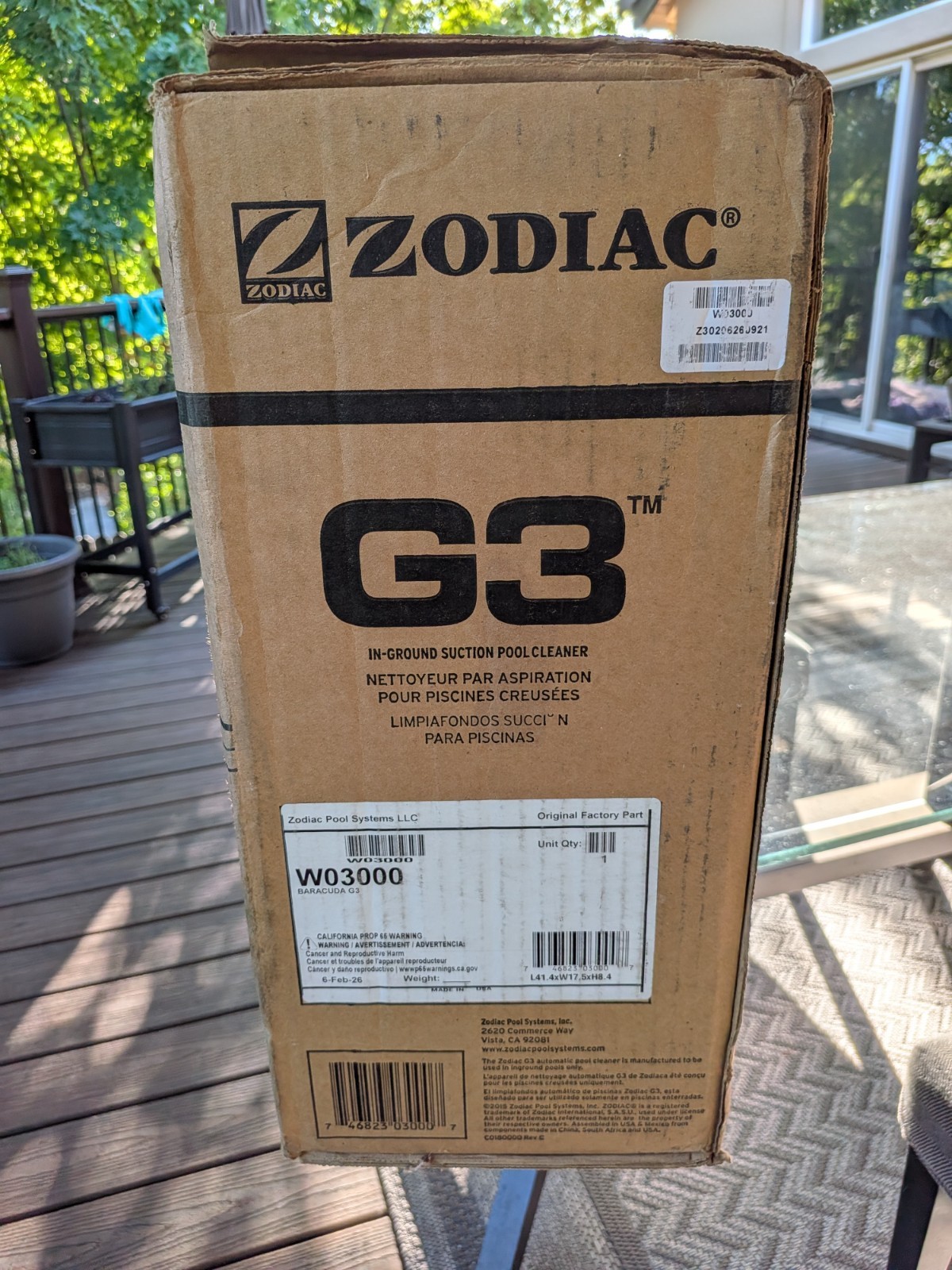 Zodiac Baracuda G3 W03000 In-Ground Suction Pool Cleaner | FREE Shipping NEW OB