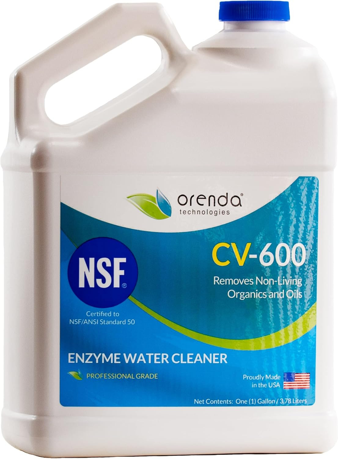 Orenda CV-600 Enzyme Water Cleaner – 1 Gallon for Crystal Clear Pools
