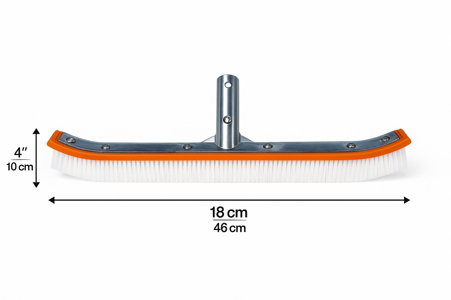 Heavy-Duty Pool Brush 18” | Premium Curved Design + Bonus Gift Included