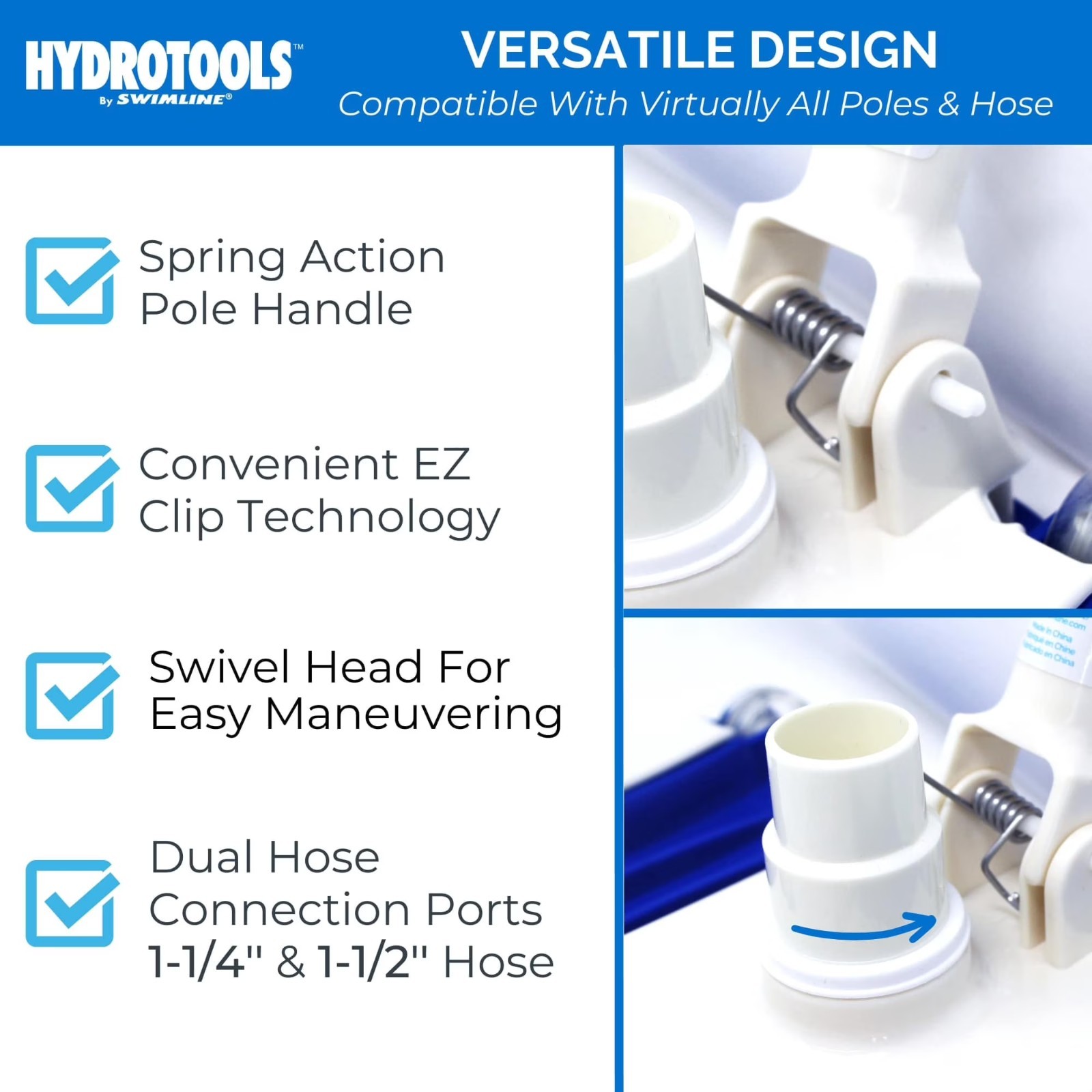 Flexible Pool Vacuum Head Weighted Extra Large Cleaning Area Universal Fits