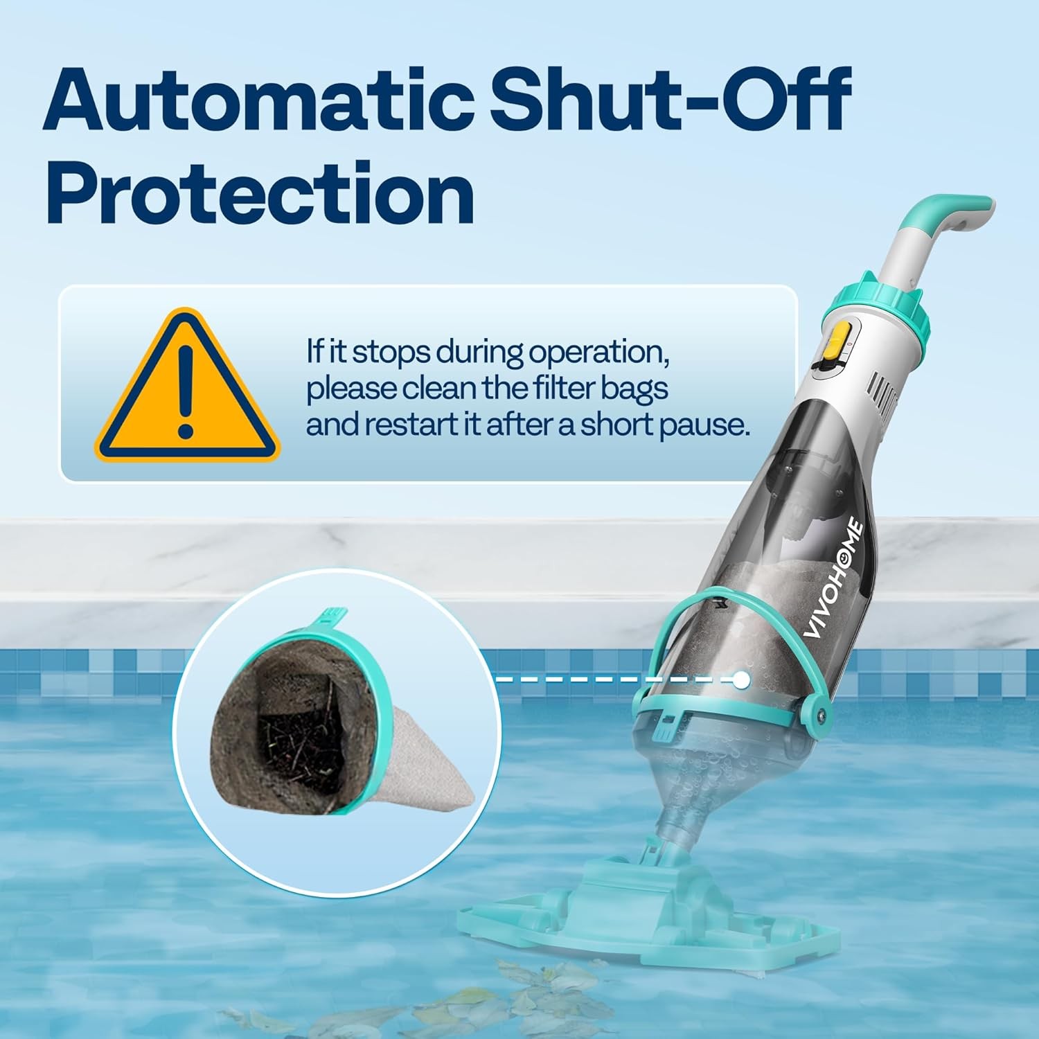 Cordless Hot Tub Vacuum W/ Telescopic & Extension Poles 9.12ft 18.5 GPM Suction