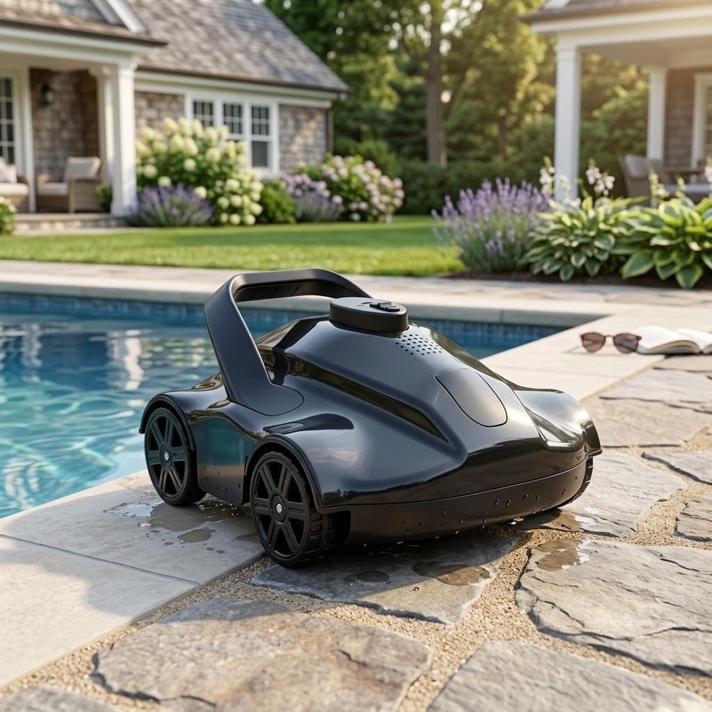 Wireless Robotic Pool Vacuum Cleaner for Pool Floor 130Min Automatic Pool Robot