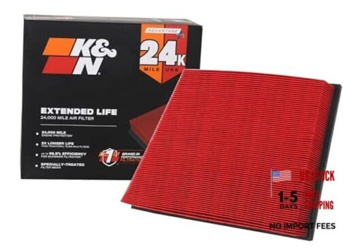Engine Air Filter: Extended Life 24,000 Mile Replacement Air