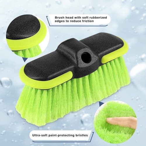 Car Wash Brush Head 8&Prime;, Scrub Brush Attachment for Extension Pole, Outdoor