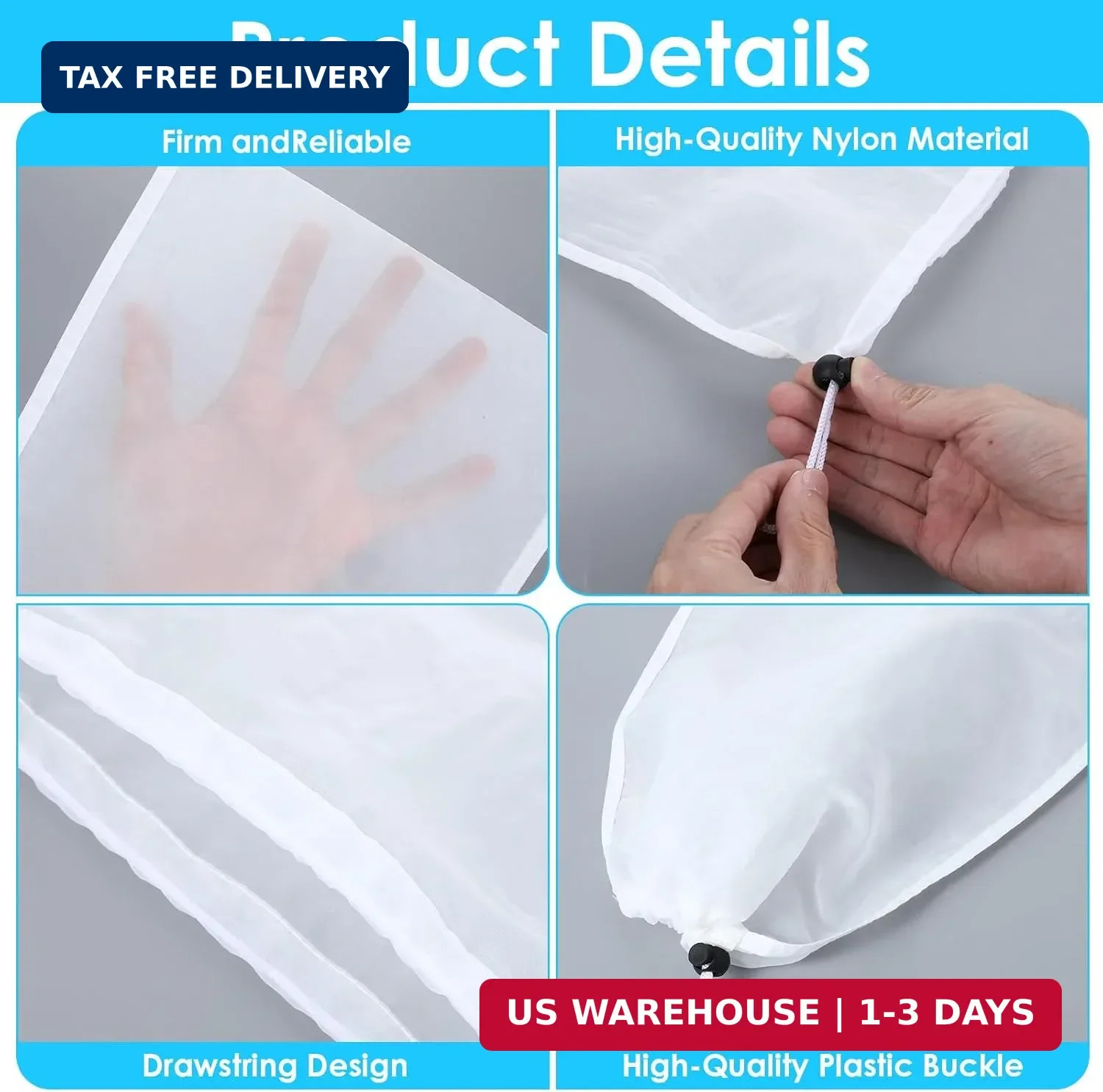 4 PCS Pool Vacuum Replacement Mesh Bag, Fine Mesh Filter Bags Pool Cleaner Bag S