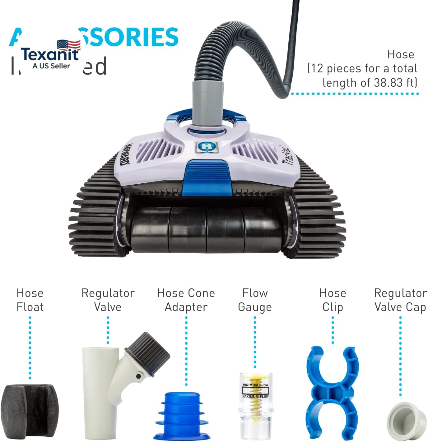 Tracvac Lightweight Automatic Suction Vacuum Cleaner for Inground Pools with Hos
