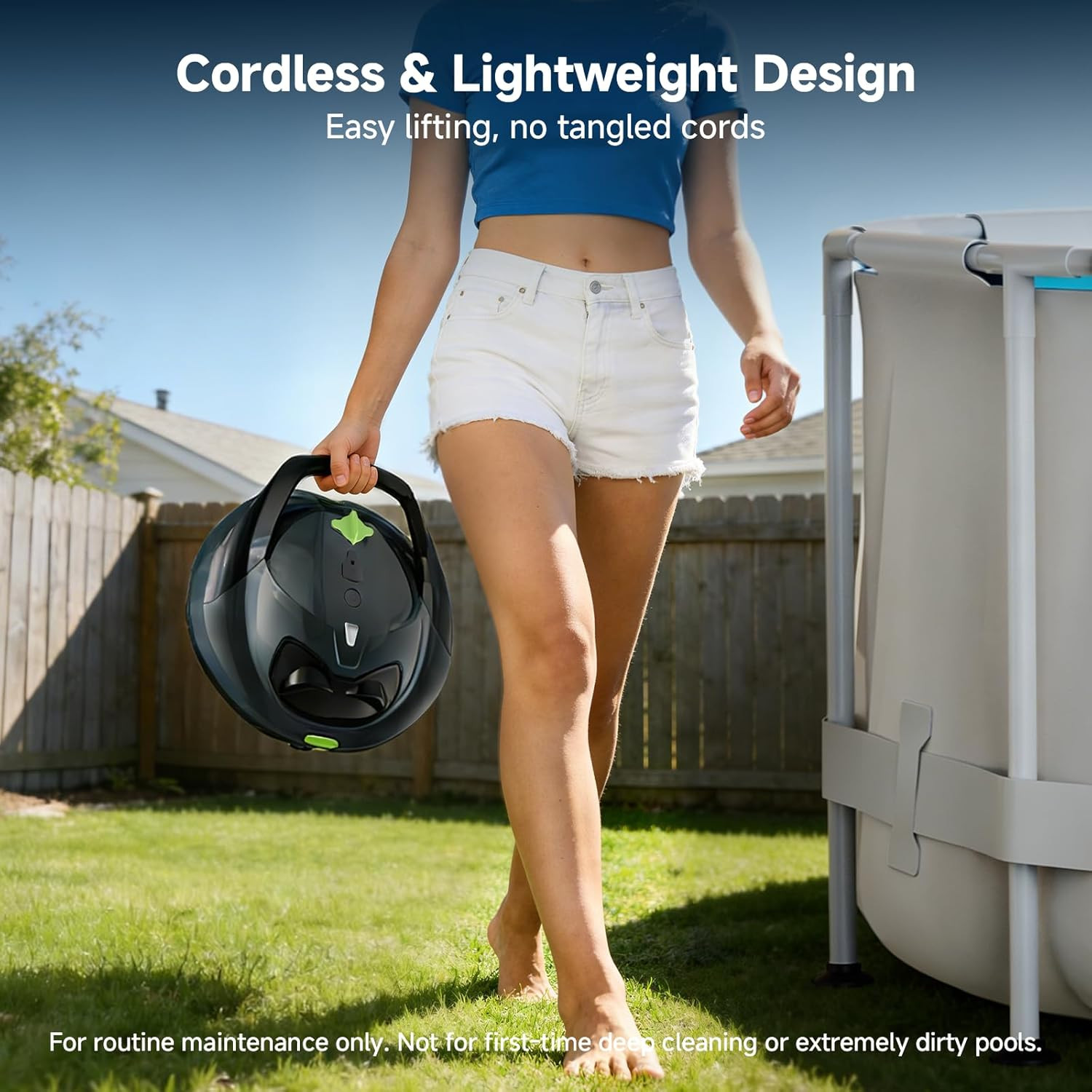 PF1 Cordless Pool Vacuum Cleaner Robot: 150 Min Runtime, Triple Layer Filtration