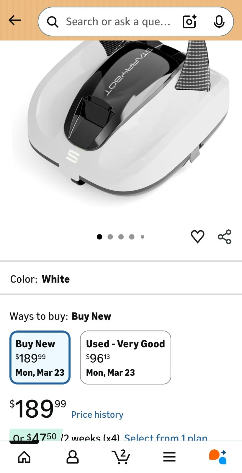 Starrybot Cordless Robotic Pool Cleaner, Portable Swimming Robotic Pool Vacuum