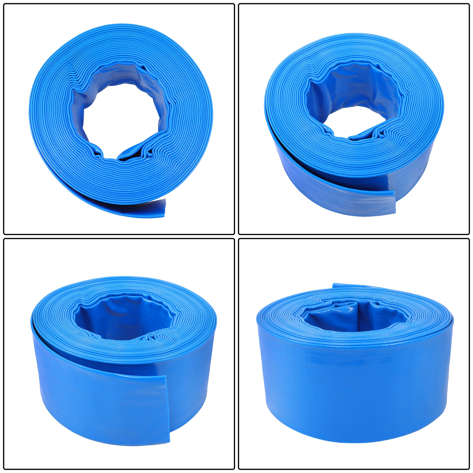 New « 3 « x 50FT PVC Irrigation Hose With Two Hose Collets Blue