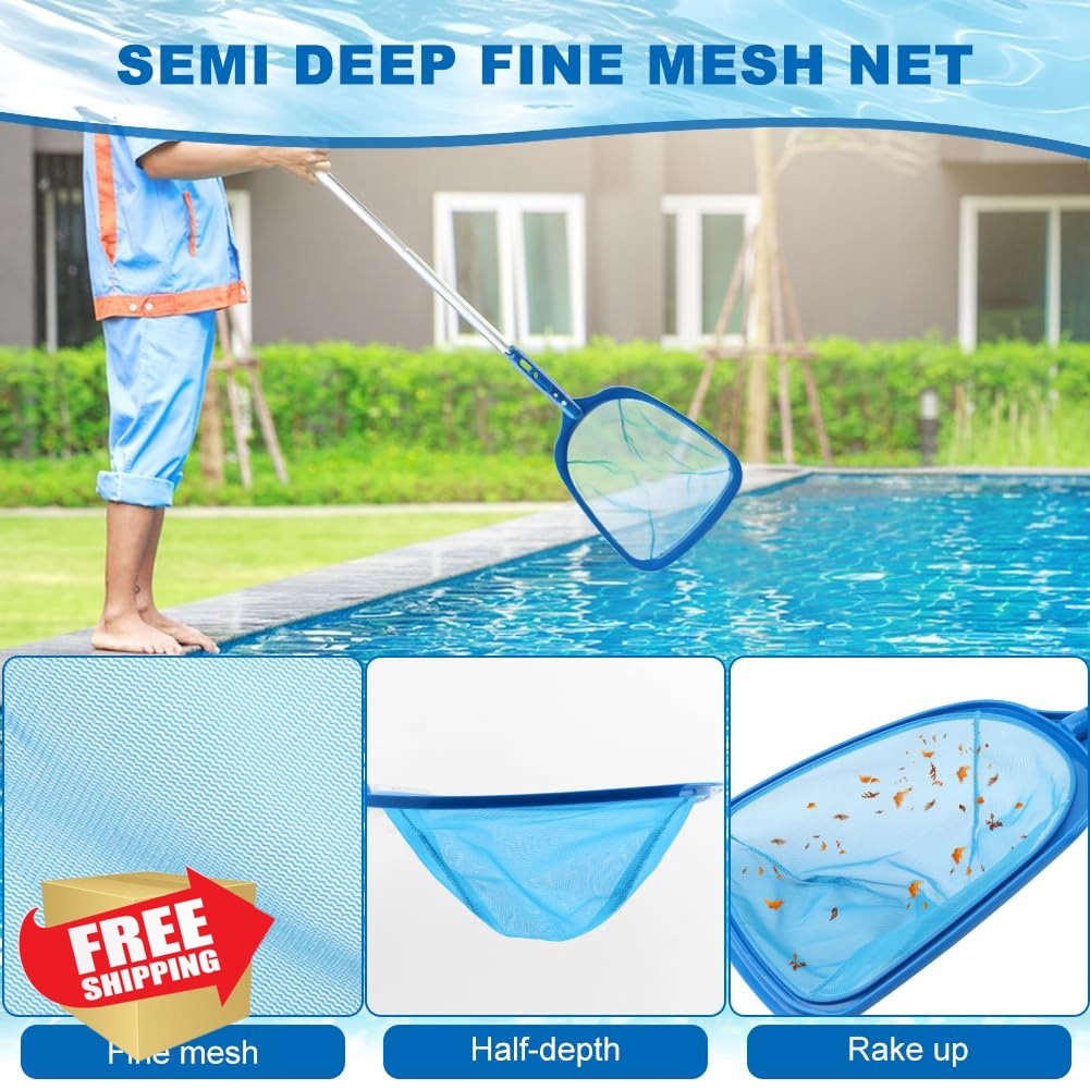 Lovarisse Pool Cleaning Kit Spa Jet Vacuum Net Brush Pole