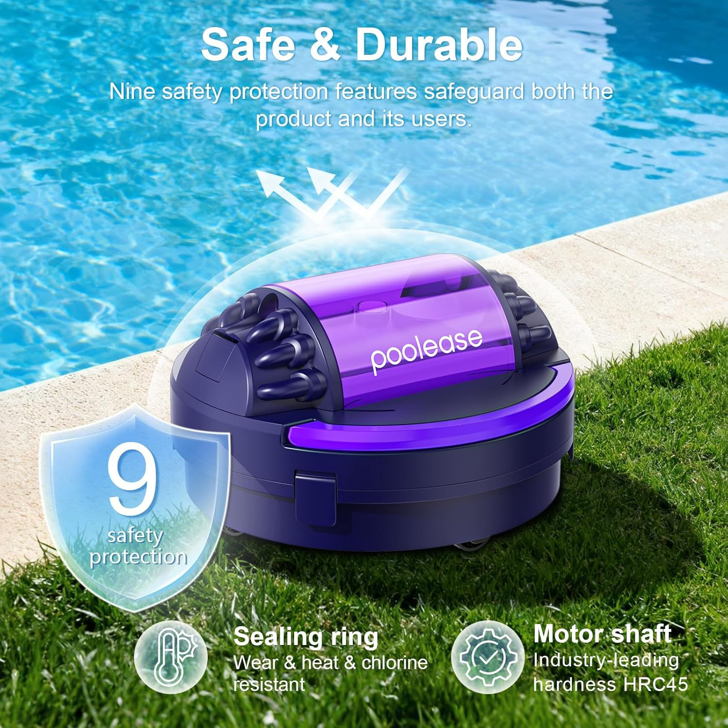 X1 Cordless Robotic Pool Vacuum, Automatic Pool Cleaner with 45W Dual-Motor, Ide