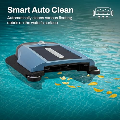 Betta Flex Solar-Powered Robotic Pool Skimmer – Cordless with Dual Blue